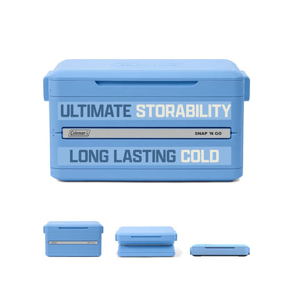 Snap N Go 35QT Collapsible Hard Cooler – Heavy-Duty Portable Ice Chest (Blue Sky)