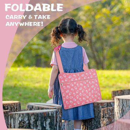 Kids Travel Tray for Car Seat – Road Trip Activity Tray (Pink)
