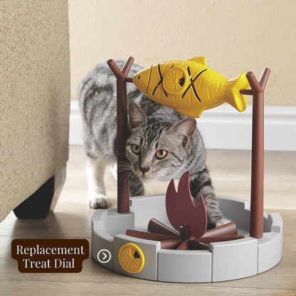 Petpals 11" Fish-Shaped Cat Treat Dispenser Toy, Slow Feeding Dry Food Bowl & Interactive Snack Puzzle for Cats
