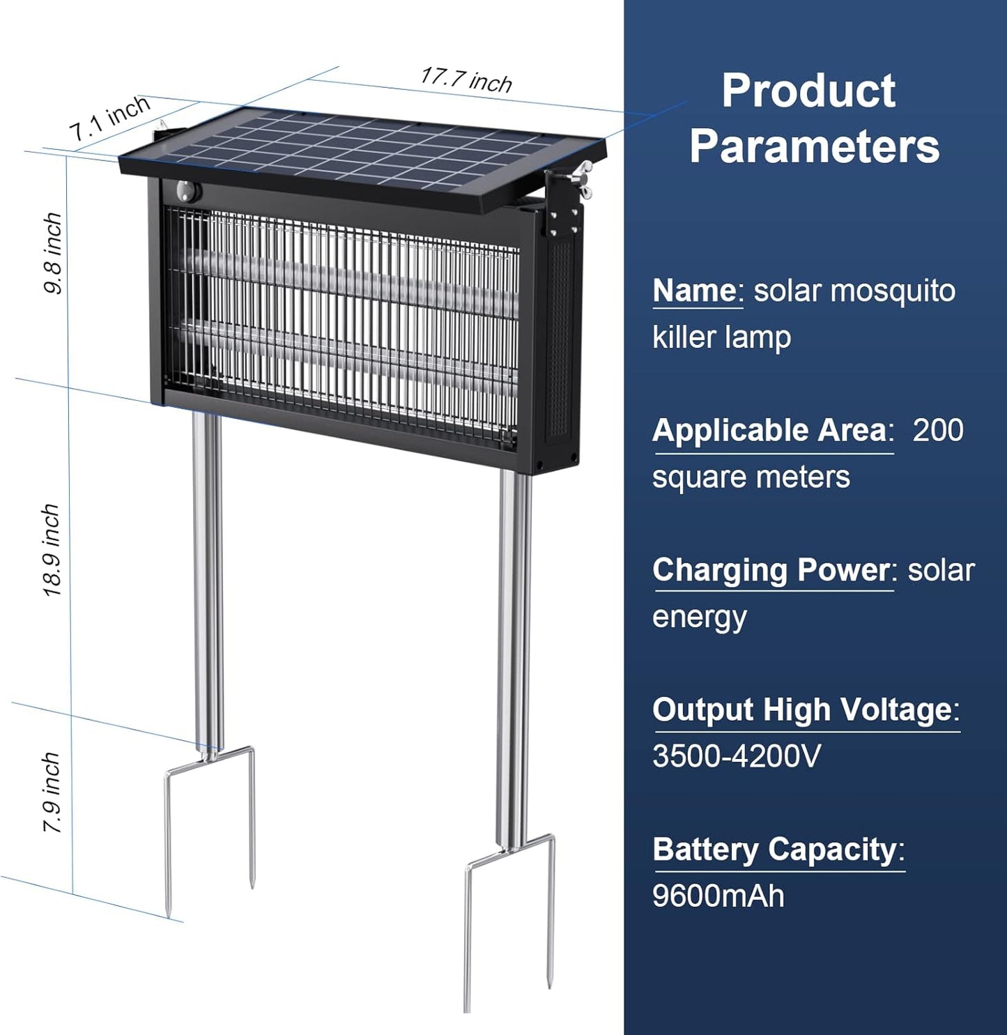 17.7 * 9.8 * 7.1in Bug Zapper Outdoor - Mosquito Repellent Outdoor Patio