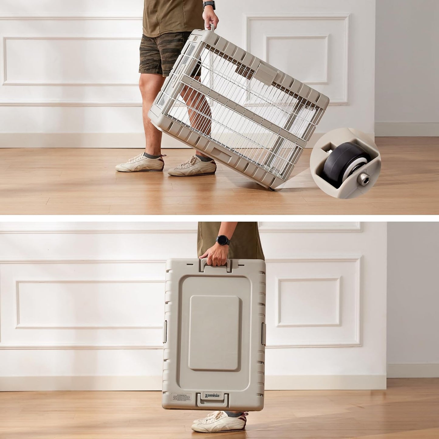 FoldPaws™ 28" Collapsible Rolling Dog Crate