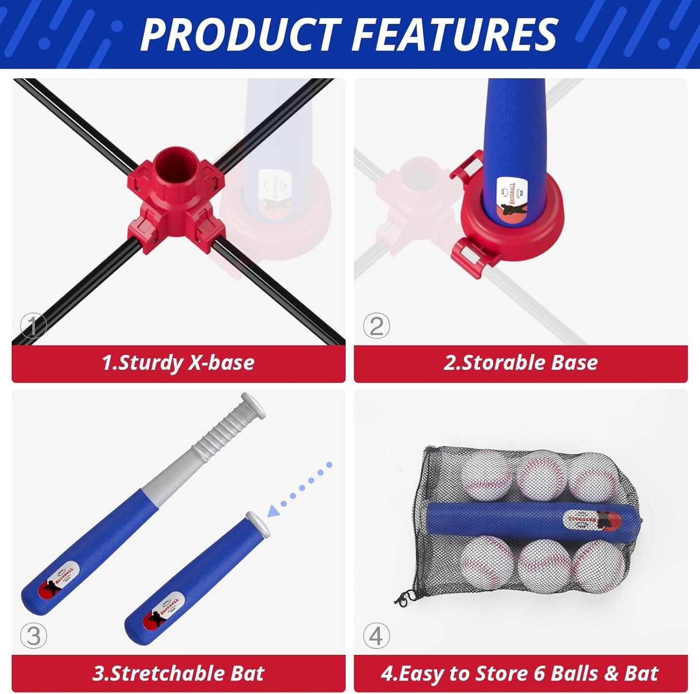 HYES 3-in-1 Kids Baseball Training Set – Auto Pitching Machine, Tee Ball & Hanging Practice Kit