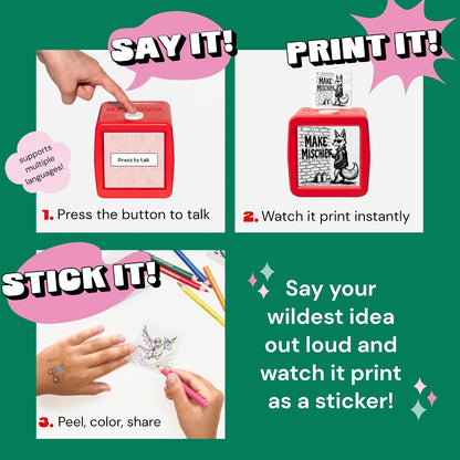 AI Voice Sticker Maker for Kids – Portable Thermal Printer Set
