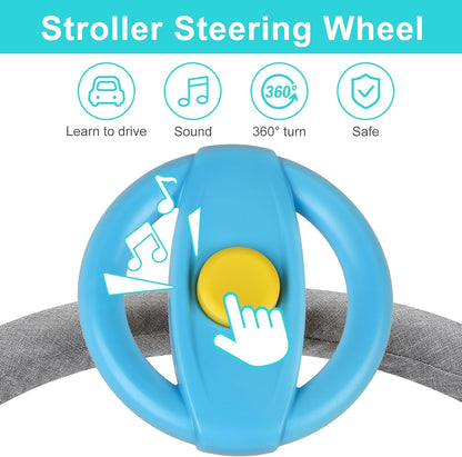 Accmor Pretend Driving Steering Wheel Toy – Universal Stroller & Cart Attachment