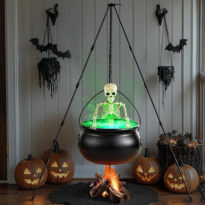 HauntBrew Fogging Cauldron Halloween Decoration Set