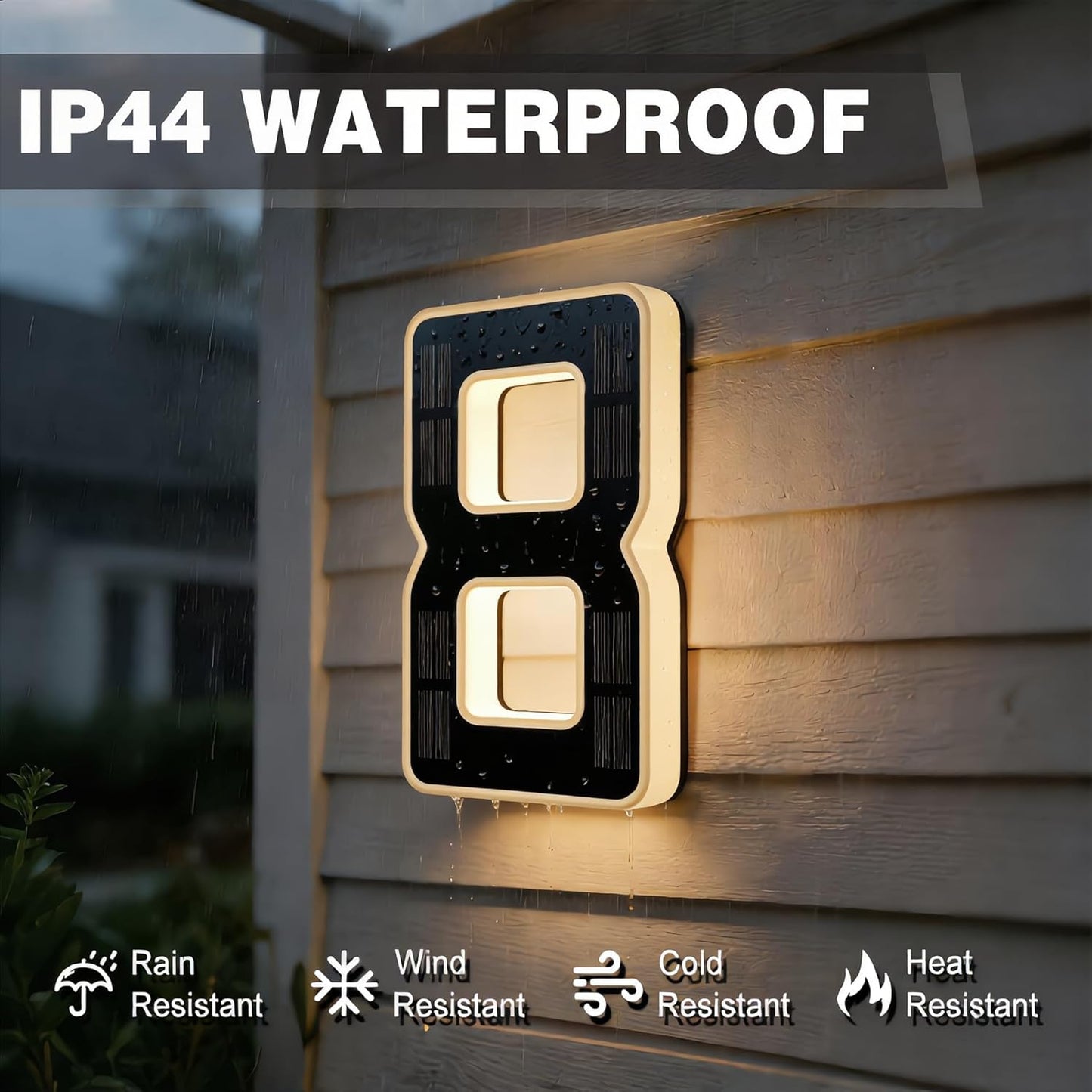 SolarGlow LED House Numbers – Waterproof Backlit Address Sign for Outdoor Use