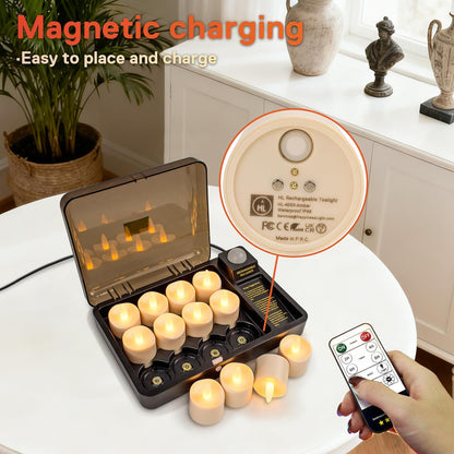 GlowDock™ Rechargeable Waterproof LED Tea Lights