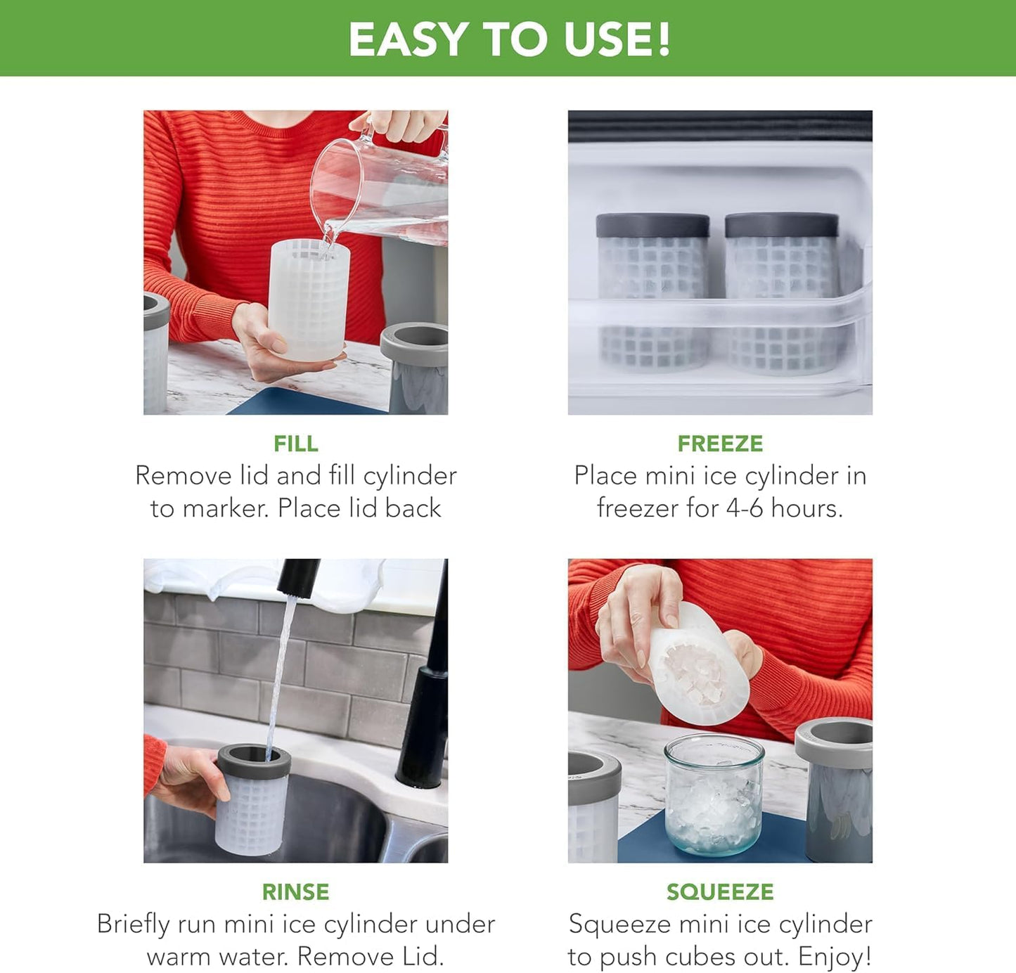 ChillPop™ Squeeze & Release Mini Ice Maker (2-Pack)