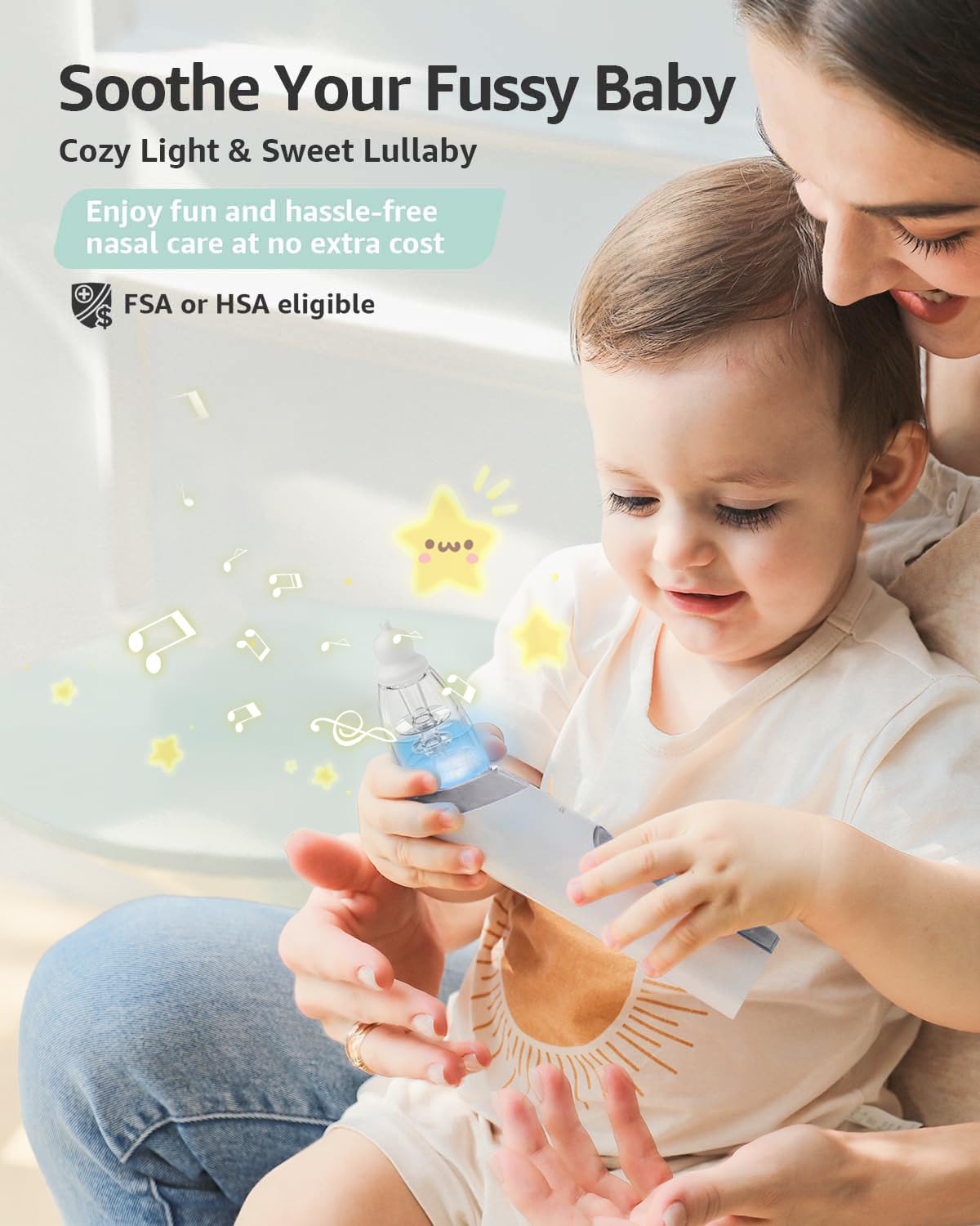Electric Baby Nasal Aspirator – Gentle Nose Cleaner with Music & Light