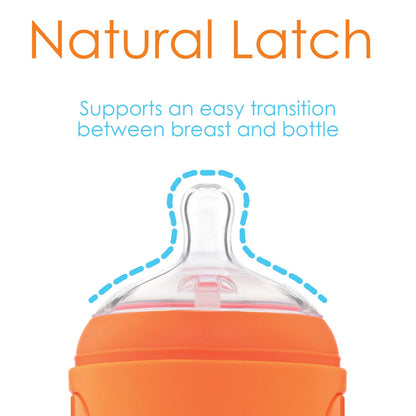 PopYum 5oz Anti-Colic Formula Mixing Baby Bottles, Pink, 2-Pack with #1 Slow Flow Nipples, BPA-Free, Natural Latch (150ml)