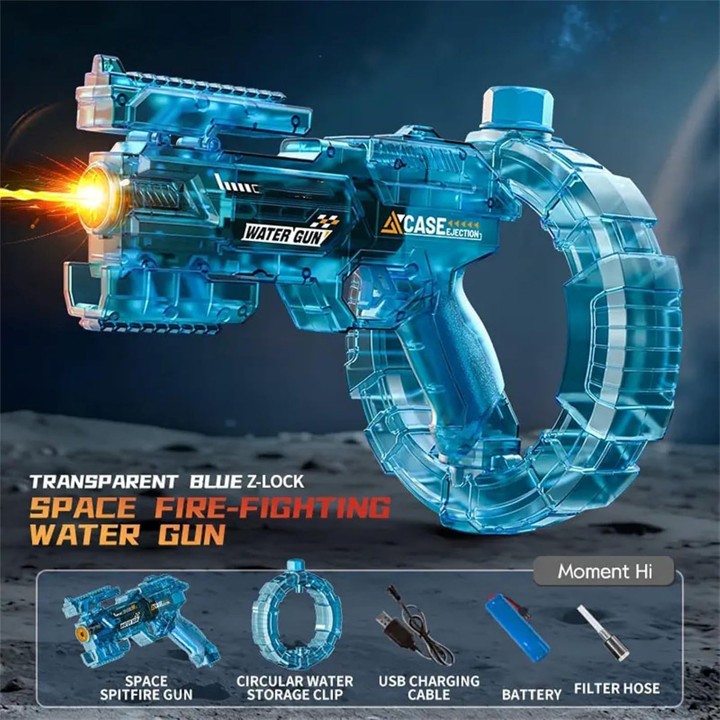 Electric Water Gun Toy – Automatic High-Speed Blaster with Light & Sound Effects