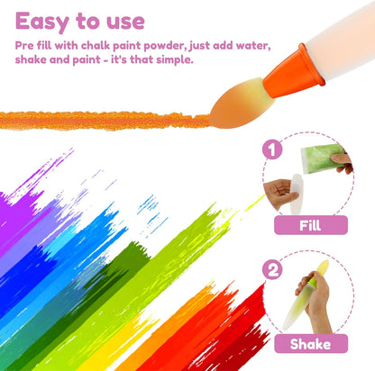 6PCS Sidewalk Chalk Paint Brush Set – Washable DIY Outdoor Art Kit