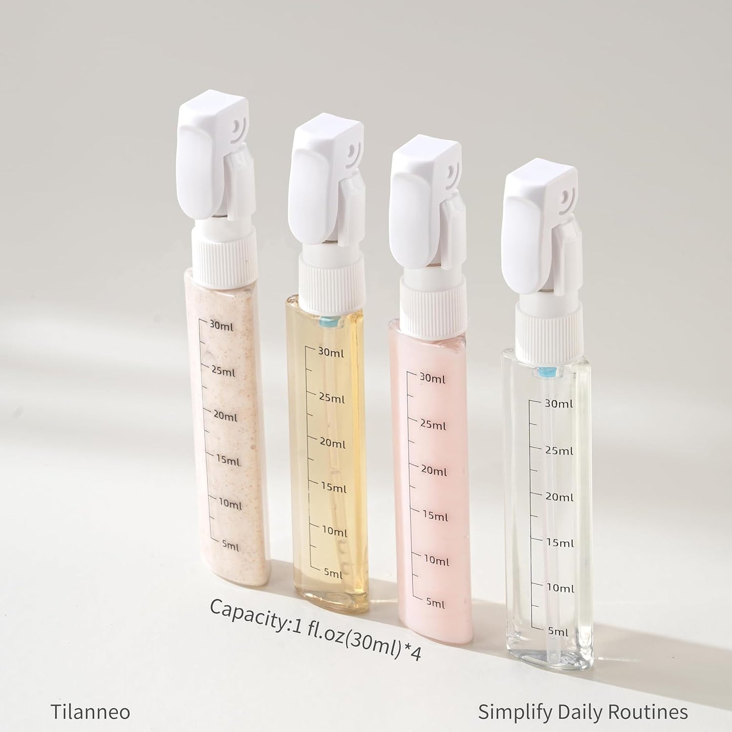 4-in-1 Travel Pump Bottle,Cosmetic Container/Dispenser for Travel(Key Lime