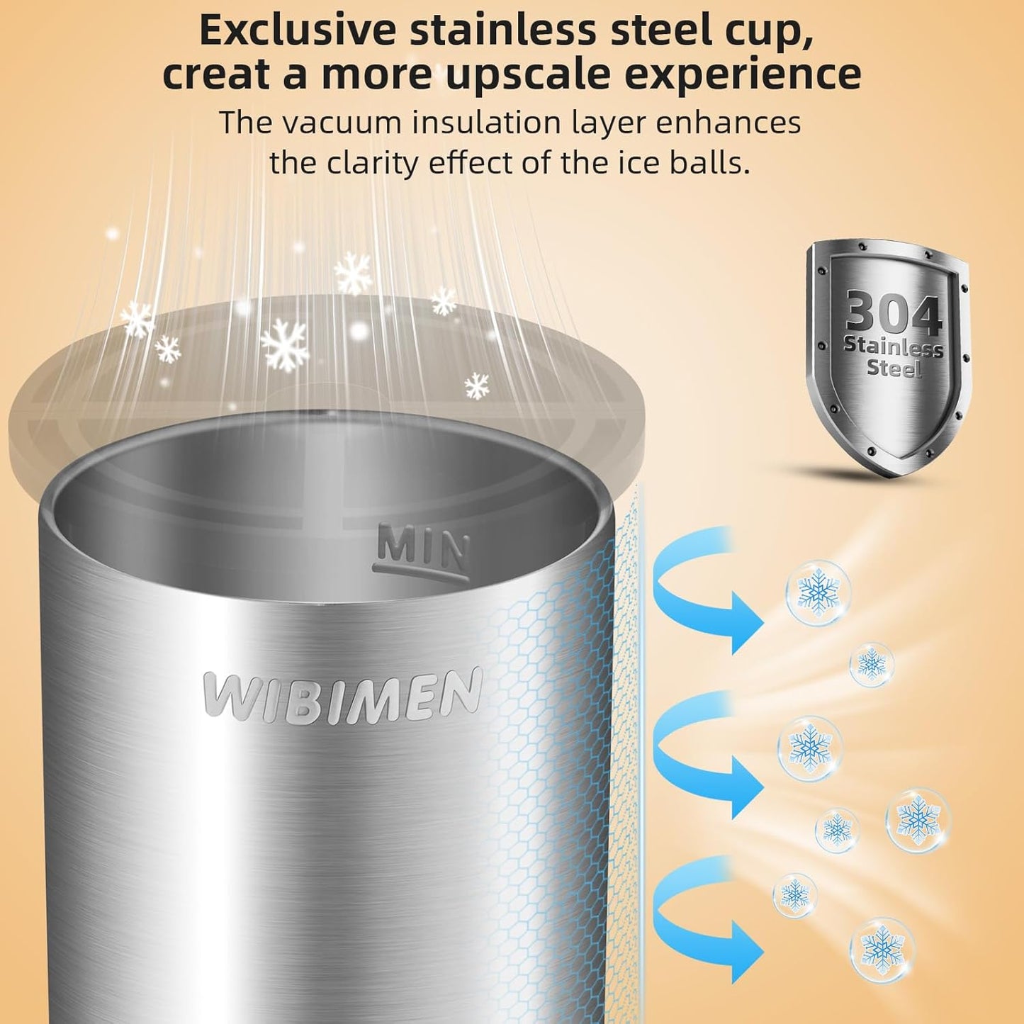 Clear Ice Cube Maker – 2" Stainless Steel Mold for Whiskey, Bourbon, and Cocktails | Easy-Release Ice Ball Maker, Perfect Gift for Men