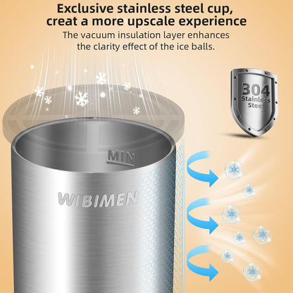 Clear Ice Cube Maker – 2" Stainless Steel Mold for Whiskey, Bourbon, and Cocktails | Easy-Release Ice Ball Maker, Perfect Gift for Men