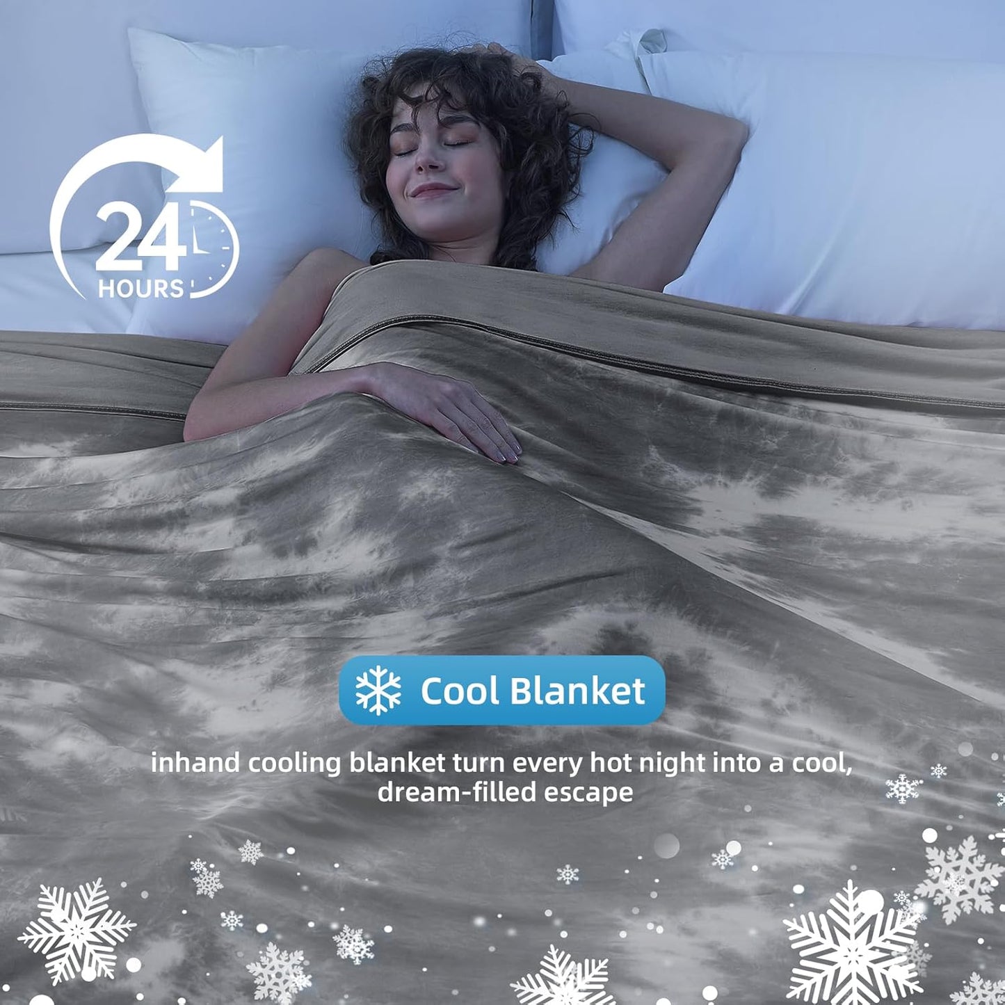 inhand Cooling Blanket Queen Size (90"x90"), Cooling Blankets for Hot Sleepers