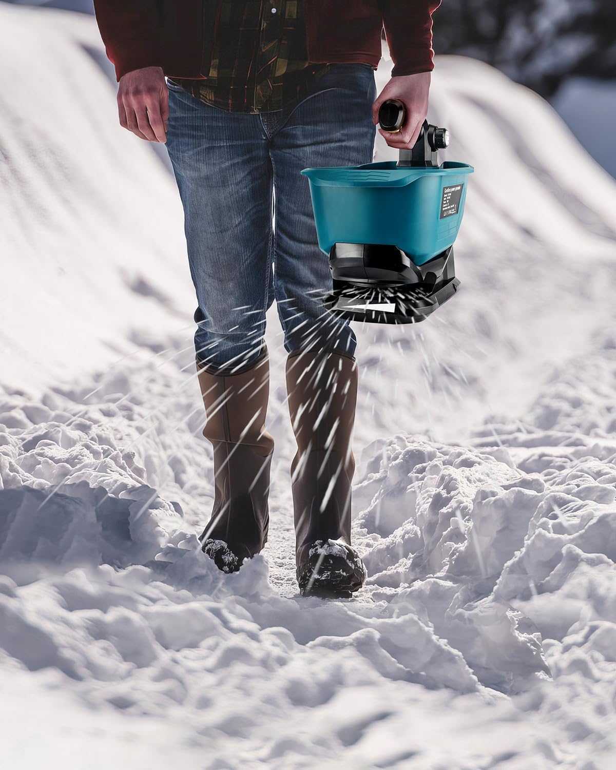 Cordless Salt Spreader for Makita 18V Battery – Handheld Lawn & Garden Fertilizer Spreader for Grass Seed, Fertilizer, Rock Salt & Ice Melt (Battery Not Included)