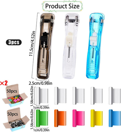 Vin Beauty 3Pcs Paper Clip Dispenser, 150 Pcs Paper Clam Clip