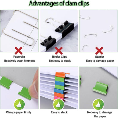 Vin Beauty 3Pcs Paper Clip Dispenser, 150 Pcs Paper Clam Clip