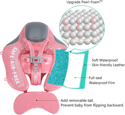 Mambobaby Baby Swim Float with Canopy – Flamingo Design Infant Swimming Trainer