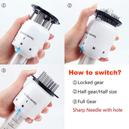 Stainless Steel Sharp Needle Blades Meat Injector 2 in 1
