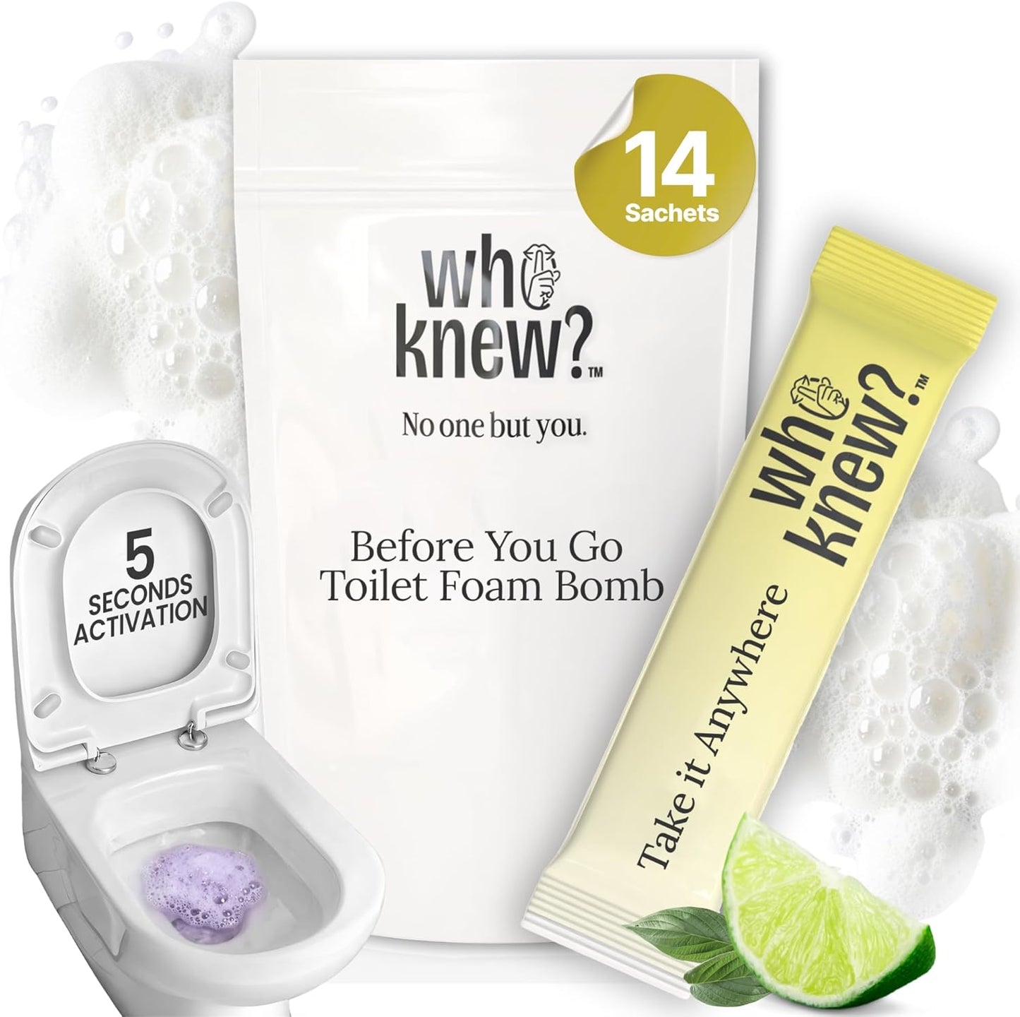 Who Knew? Toilet Bombs - 14 Citrus Scent Potty Mints Sachets