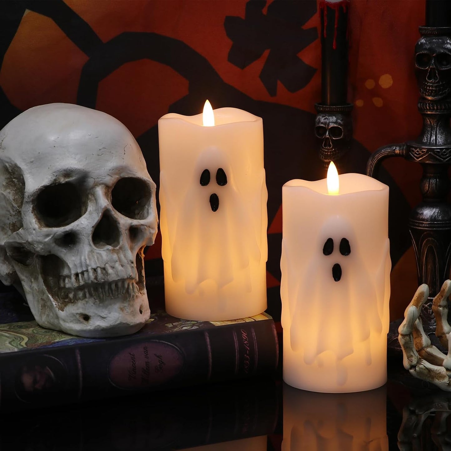 BooGlow Ghost Flameless Halloween Candles