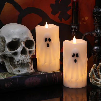BooGlow Ghost Flameless Halloween Candles
