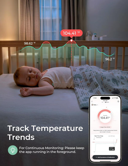 Smart Baby Thermometer – Wearable Bluetooth Thermometer with App Monitoring