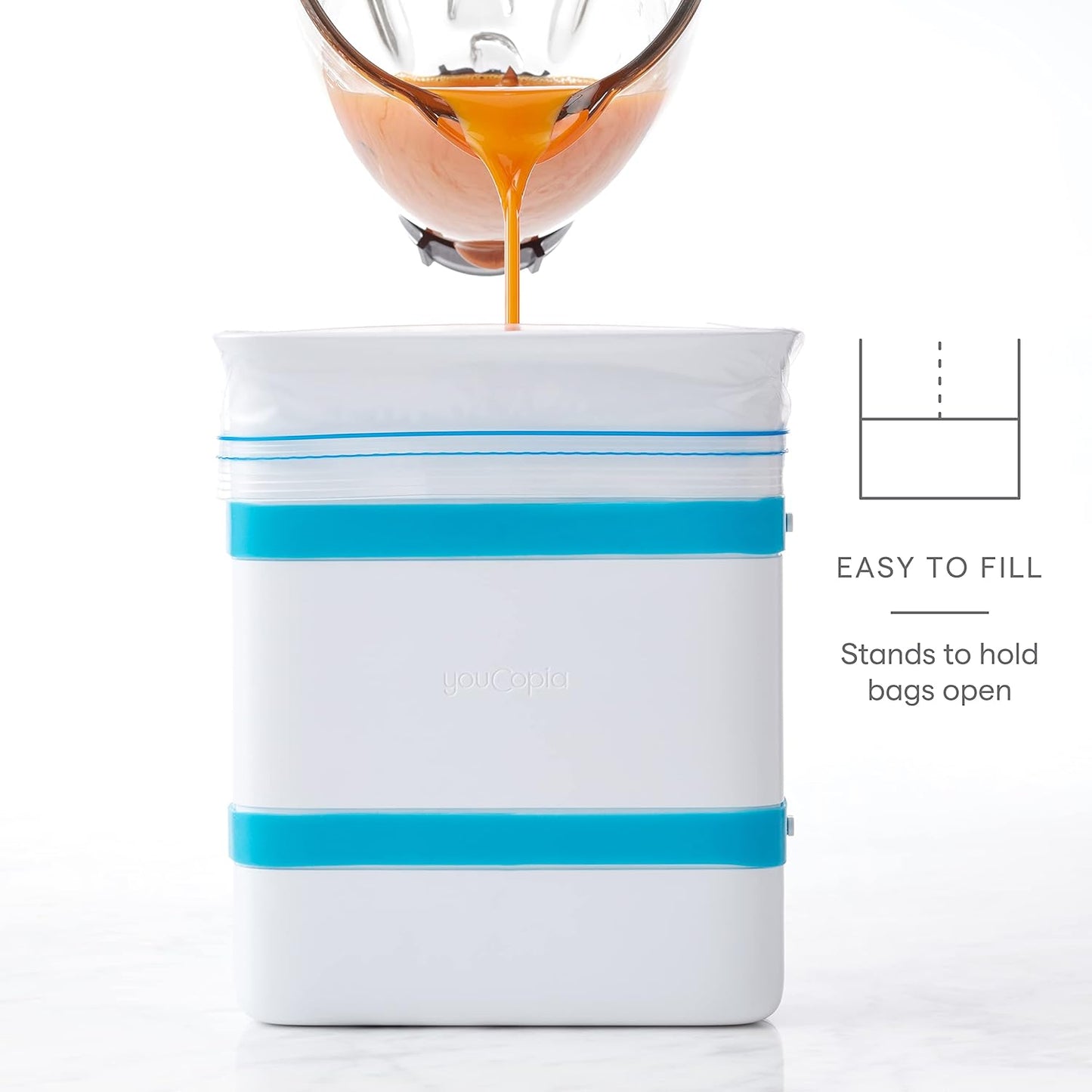 YouCopia FreezeUp Freezer Food Block Maker, 6-Cup Meal Prep Container for Freezing Soups, Leftovers & Sauces