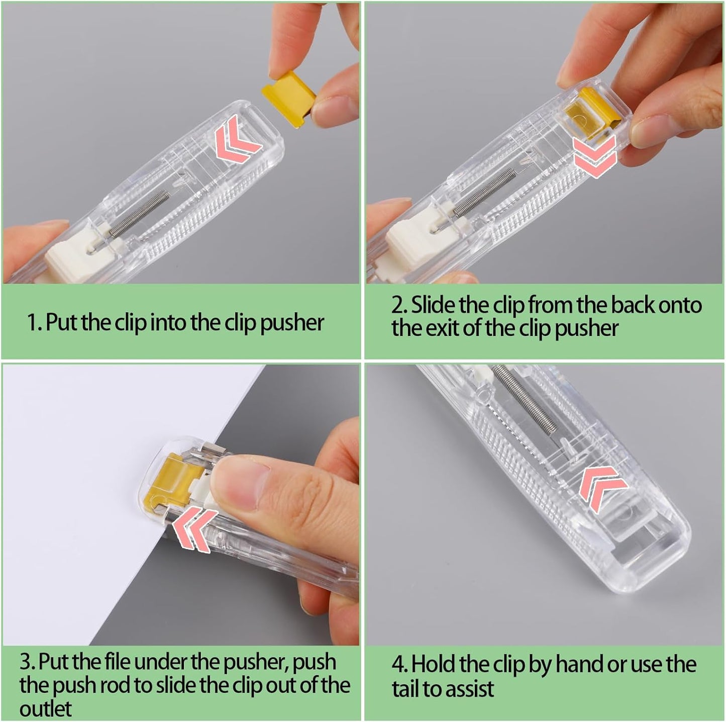 Vin Beauty 3Pcs Paper Clip Dispenser, 150 Pcs Paper Clam Clip