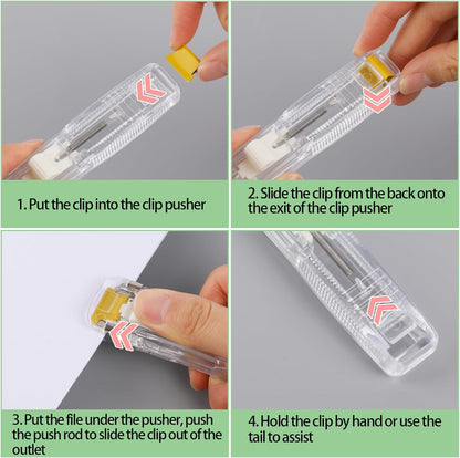 Vin Beauty 3Pcs Paper Clip Dispenser, 150 Pcs Paper Clam Clip
