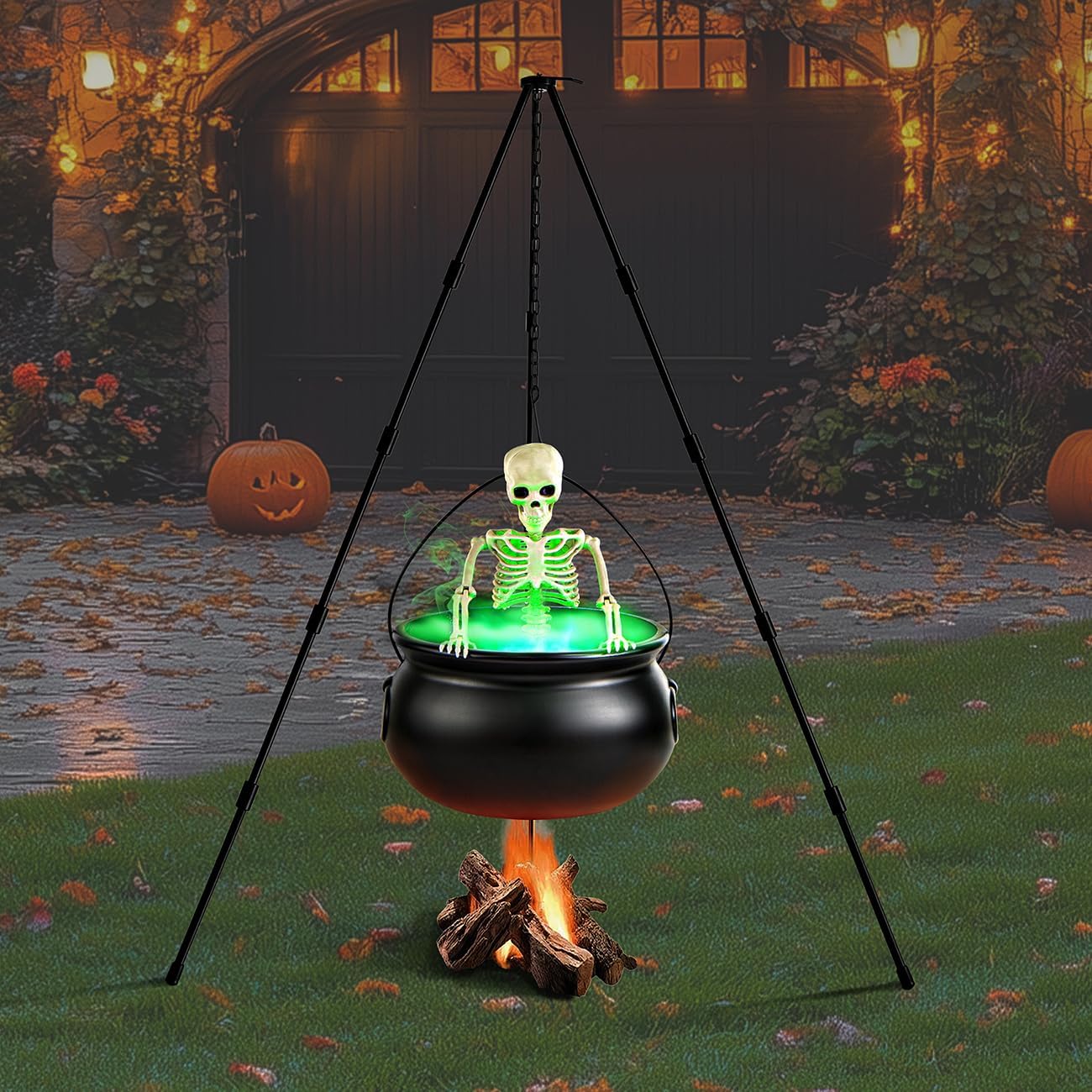 HauntBrew Fogging Cauldron Halloween Decoration Set