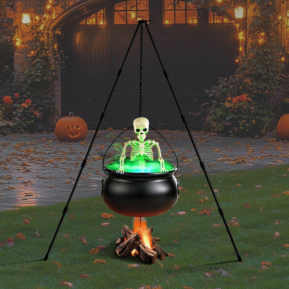 HauntBrew Fogging Cauldron Halloween Decoration Set