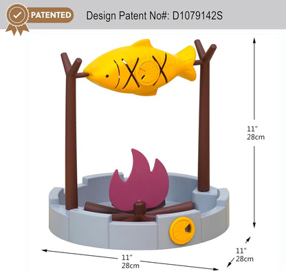 Petpals 11" Fish-Shaped Cat Treat Dispenser Toy, Slow Feeding Dry Food Bowl & Interactive Snack Puzzle for Cats
