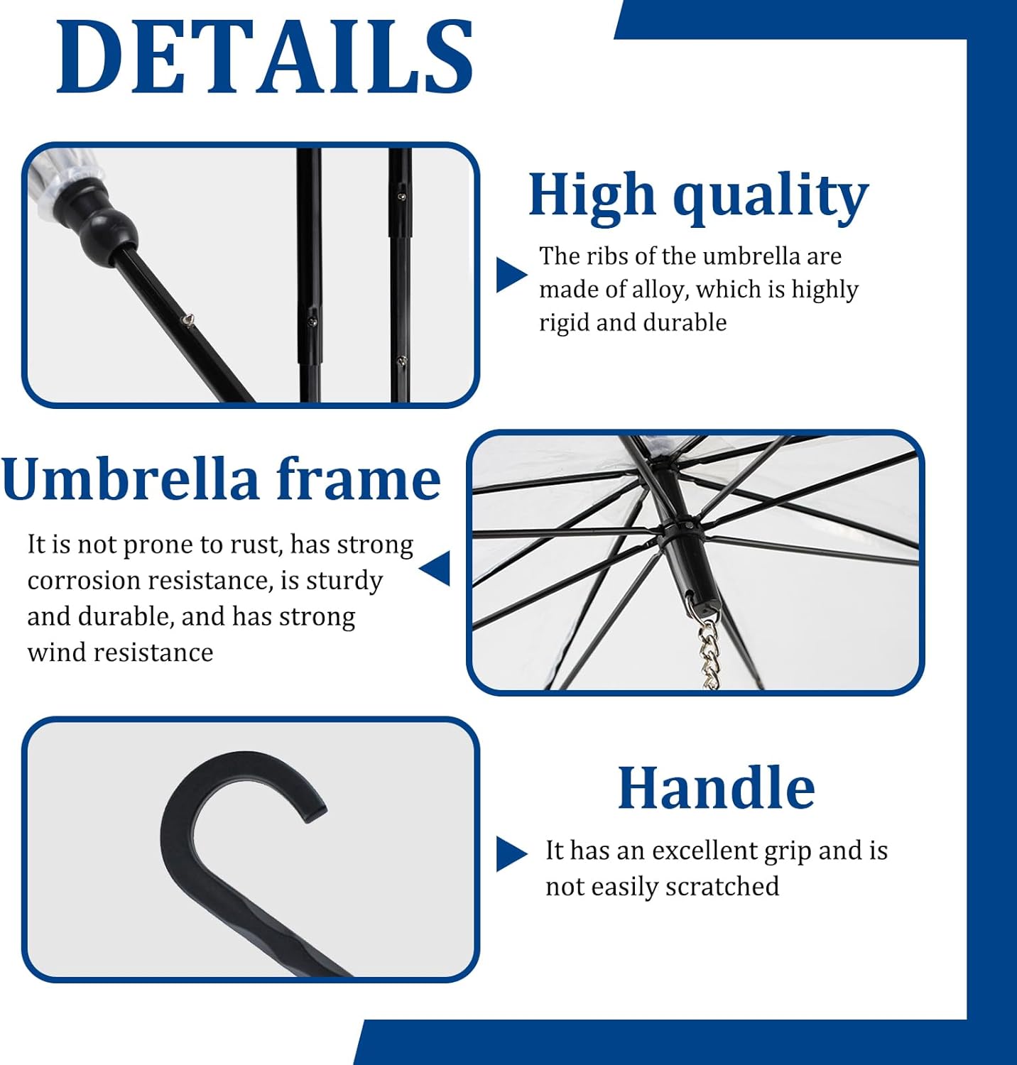 Pet Dog Transparent Umbrella, Clear Folding Adjustable Leash, Keeps Pet Dry in Rain (Bending Hook)