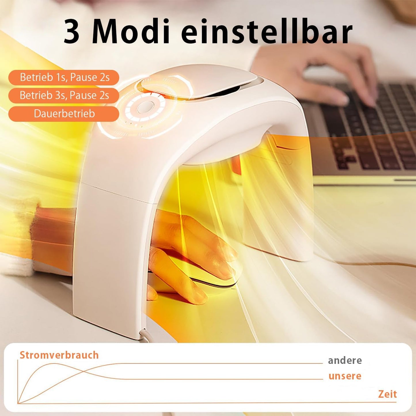 NIFBANG Personal Space Heater for Indoor Use, Ceramic Energy-Efficient Desk Hand Warmer with Thermostat, Electric Heated Mouse Pad Hand Heater for Office, Home, Women & Men Gifts (Beige)