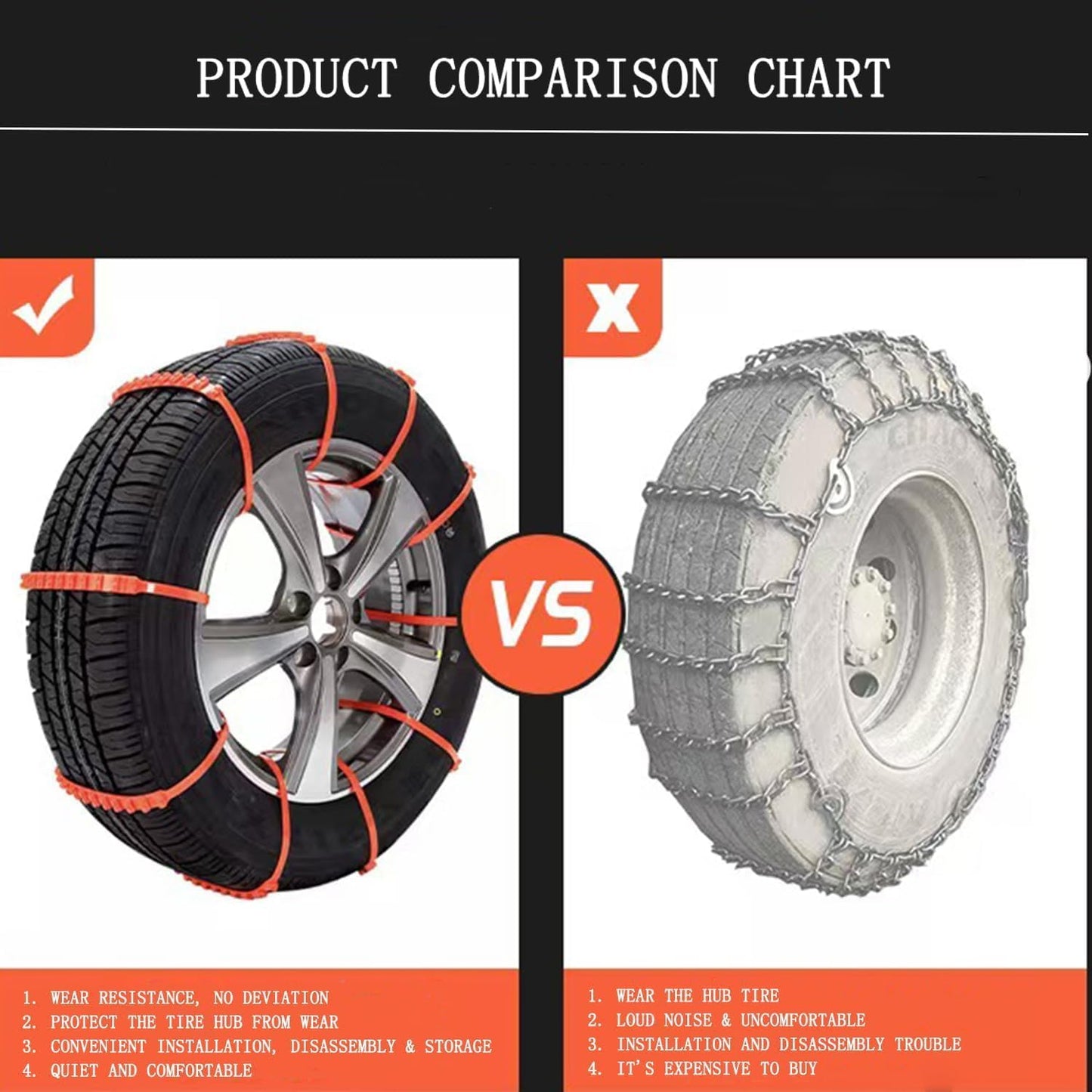Reusable Anti-Skid Snow Tire Chains
