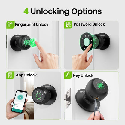 GHome Smart Door Knob with Keypad 4-in-1 Unlock Ways