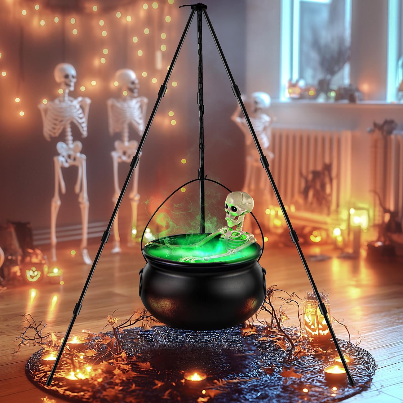HauntBrew Fogging Cauldron Halloween Decoration Set