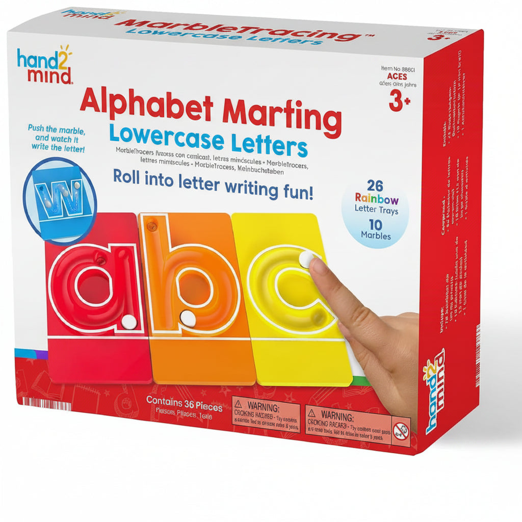 Alphabet Marble Tracing Boards – Lowercase Letter Learning Set for Preschool & Kindergarten