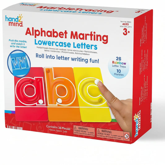 Alphabet Marble Tracing Boards – Lowercase Letter Learning Set for Preschool & Kindergarten