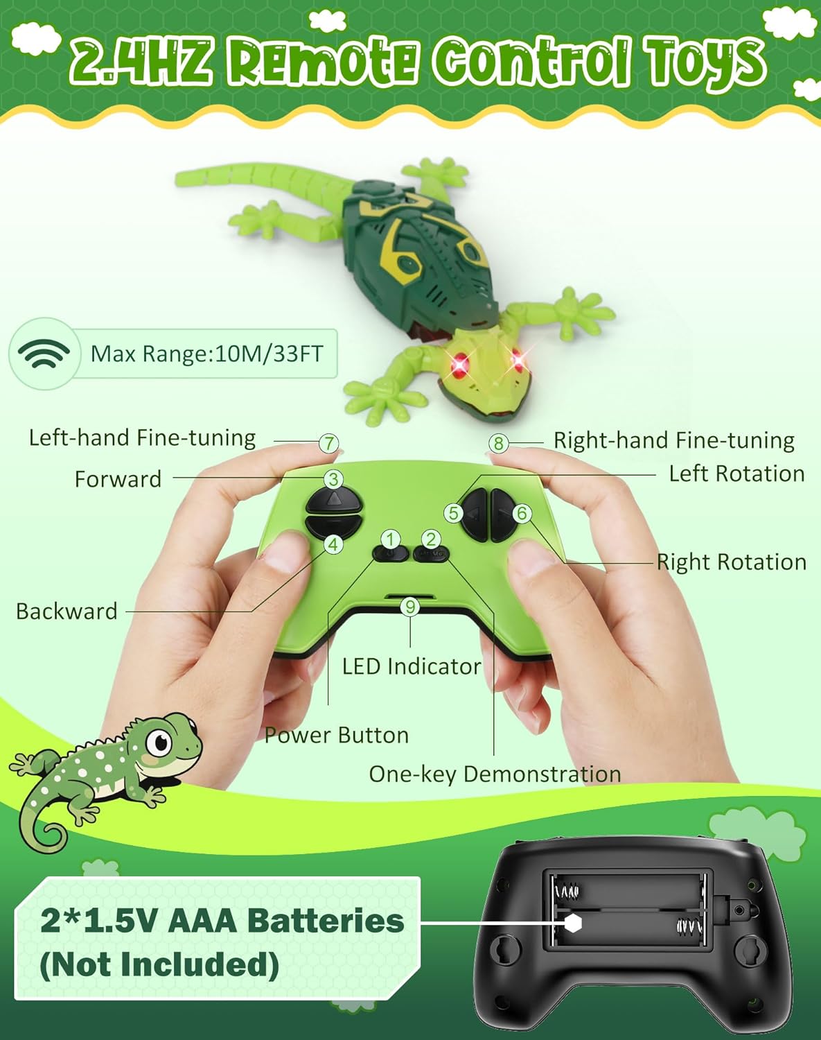 Wall Climbing Lizard RC Toy – Remote Control Gecko Robot That Crawls on Walls, Floors & Ceilings, Electric Wall Crawler Lizard Car, Cool Gift for Kids Boys Girls Ages 3–10+ (Birthday & Christmas Toy)