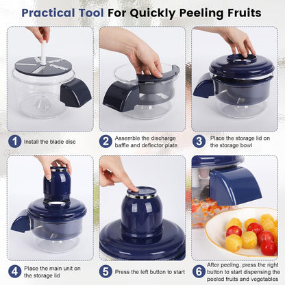 Automatic Grape Peeler Machine – Electric Garlic & Cherry Tomato Skin Remover for Small Fruits (Blue)