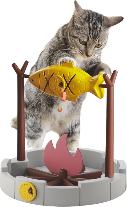 Petpals 11" Fish-Shaped Cat Treat Dispenser Toy, Slow Feeding Dry Food Bowl & Interactive Snack Puzzle for Cats