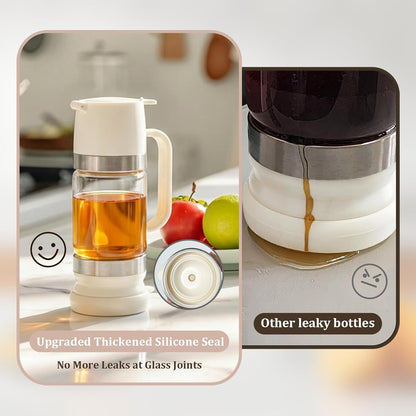 Aelga Glass Honey Dispenser Pot, No-Drip Honey Jar with Lid, 9 oz Capacity, Elegant White Design