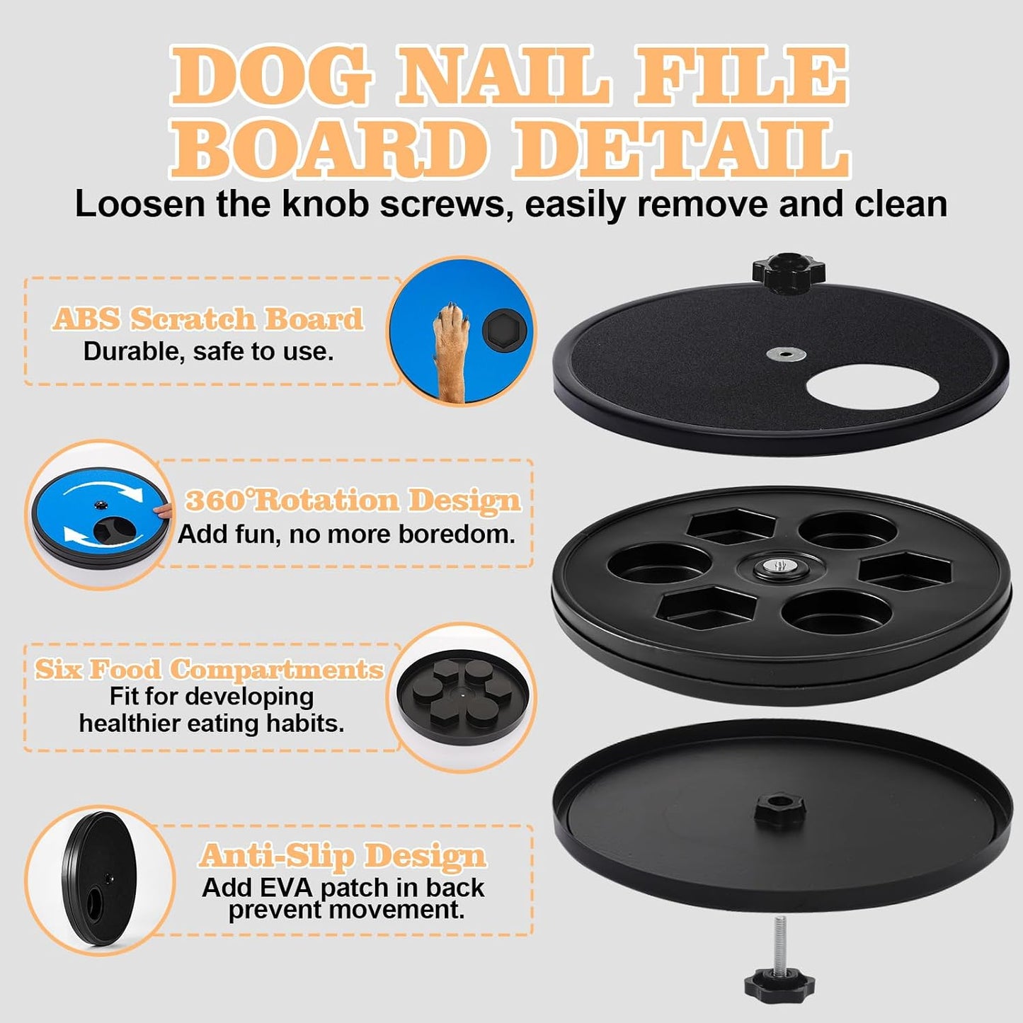 PawSpin 3-in-1 Dog Nail Scratch Board