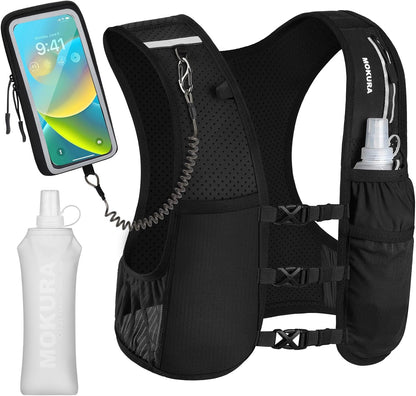 HydraSprint Running Vest – Lightweight Hydration Vest with Water Flask & Multi-Pocket Storage
