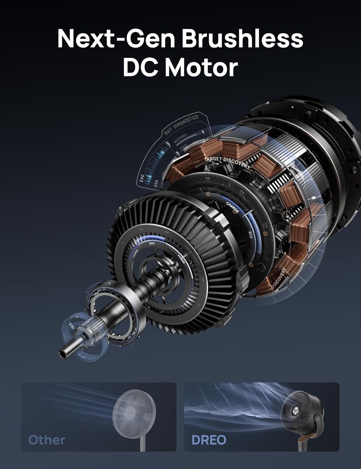 Oscillating Tower Standing Fan for Bedroom
