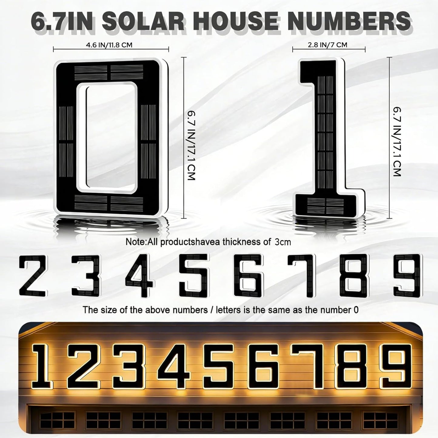 SolarGlow LED House Numbers – Waterproof Backlit Address Sign for Outdoor Use